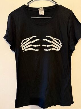Misfits Black Tee with White Skeleton Hand Print